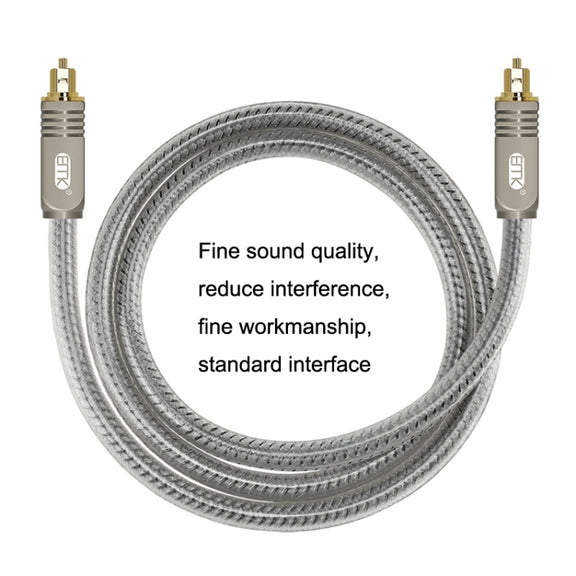 EMK YL/B Audio Digital Optical Fiber Cable Square To Square Audio Connection Cable, Length: 1.8m(Transparent Gray)