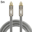 EMK YL/B Audio Digital Optical Fiber Cable Square To Square Audio Connection Cable, Length: 5m(Transparent Gray) - Audio Optical Cables by EMK | Online Shopping South Africa | PMC TechLife | Buy Now Pay Later Mobicred