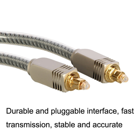 EMK YL/B Audio Digital Optical Fiber Cable Square To Square Audio Connection Cable, Length: 20m(Transparent Gray)