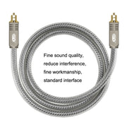 EMK YL/B Audio Digital Optical Fiber Cable Square To Square Audio Connection Cable, Length: 20m(Transparent Gray)