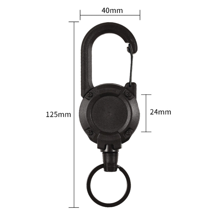 Backpack Carabiner Plastic Retractable Pull Badge Reel, Color: White- Fiber Rope - Hooks by PMC Jewellery | Online Shopping South Africa | PMC Jewellery | Buy Now Pay Later Mobicred