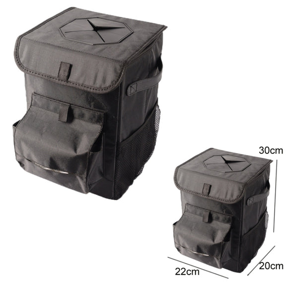 Vehicle Trash Can Multifunctional Foldable Storage Box(22x20x30cm)