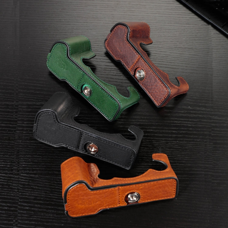 For FUJIFILM X-T5 Camera Cowhide Bag Anti-scratch Protective Case Base Cover(Green) - Leather Bag by PMC TechLife | Online Shopping South Africa | PMC TechLife | Buy Now Pay Later Mobicred