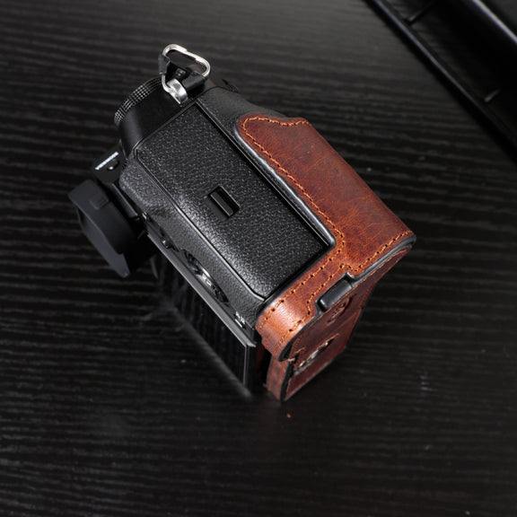 For FUJIFILM X-T5 Camera Cowhide Bag Anti-scratch Protective Case Base Cover(Brown)