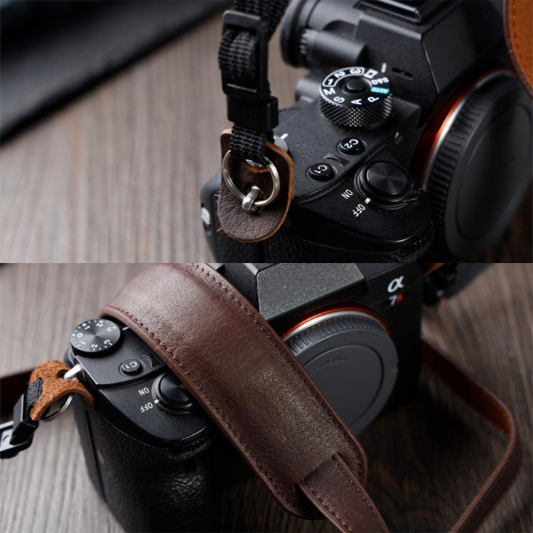 Outdoor Photography Cowhide Leather Camera Shoulder Hanging Neck Winding Strap, Spec: Top-layer (Coffee) - Camera Strap by PMC Jewellery | Online Shopping South Africa | PMC Jewellery | Buy Now Pay Later Mobicred