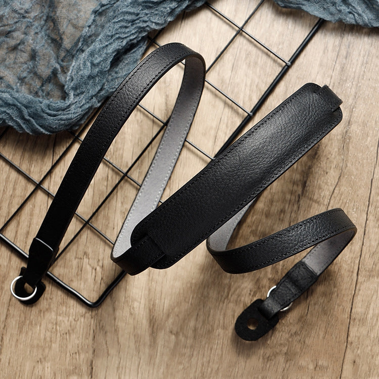 Outdoor Photography Cowhide Leather Camera Shoulder Hanging Neck Winding Strap, Spec: Pure Leather (Black) - Camera Strap by PMC TechLife | Online Shopping South Africa | PMC TechLife | Buy Now Pay Later Mobicred