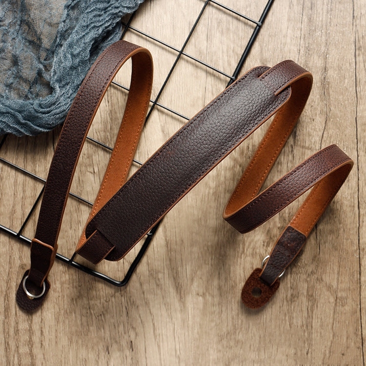 Outdoor Photography Cowhide Leather Camera Shoulder Hanging Neck Winding Strap, Spec: Pure Leather (Deep Coffee) - Camera Strap by PMC TechLife | Online Shopping South Africa | PMC TechLife | Buy Now Pay Later Mobicred