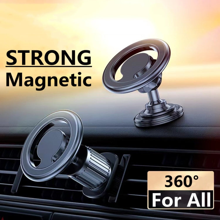 D19 Car Magnetic Mobile Phone Holder Rotatable Metal Navigation Bracket, Spec: Air Outlet (Black)