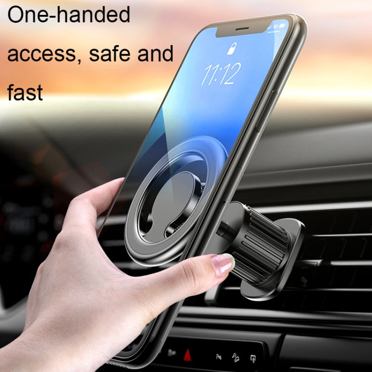 D19 Car Magnetic Mobile Phone Holder Rotatable Metal Navigation Bracket, Spec: Air Outlet (Silver) - Universal Car Holders by PMC TechLife | Online Shopping South Africa | PMC TechLife | Buy Now Pay Later Mobicred