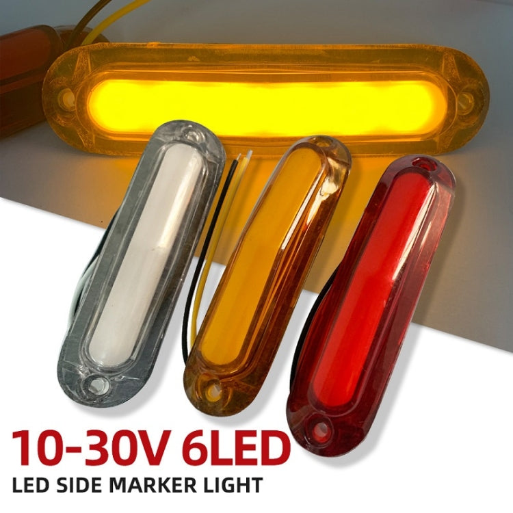 4pcs MK-162 6LED Light Guide Side Light 10-30V Trailer Side Tail Light(White)