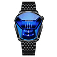 BINBOND Locomotive Concept Steel Belt Watch Men Live Black Technology Watch(Black Stee Blue Face) - free shipping - PMC TechLife - Order now!
