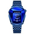 BINBOND Locomotive Concept Steel Belt Watch Men Live Black Technology Watch(Blue Steel Blue Face) - free shipping - PMC TechLife - Order now!
