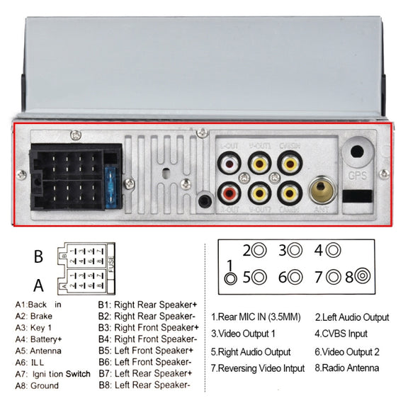 A3061 7 Inches MP5 Bluetooth Player Universal Wired CarPlay Reversing Image Integrated, Style: Standard+4 Lights Camera