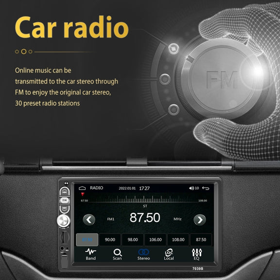 A3061 7 Inches MP5 Bluetooth Player Universal Wired CarPlay Reversing Image Integrated, Style: Standard+12 Lights Camera