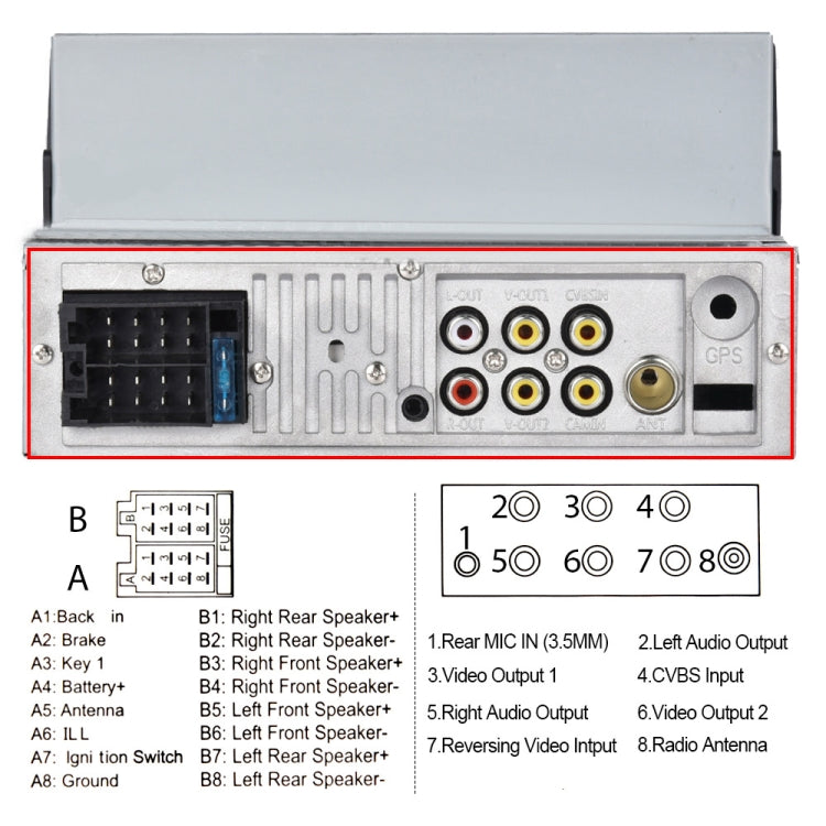 A3061 7 Inches MP5 Bluetooth Player Universal Wired CarPlay Reversing Image Integrated, Style: Standard+12 Lights Camera