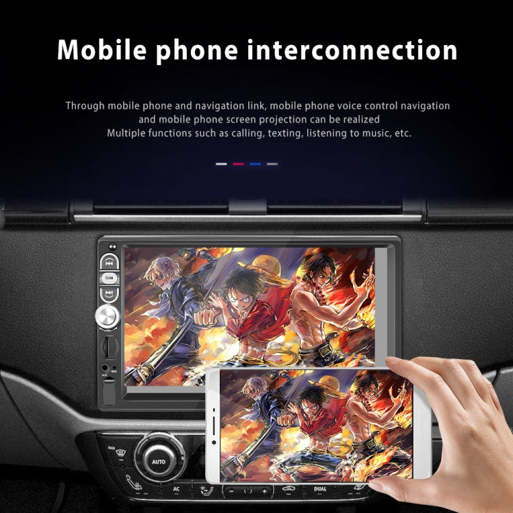 A3061 7 Inches MP5 Bluetooth Player Universal Wired CarPlay Reversing Image Integrated, Style: Standard+12 Lights Camera