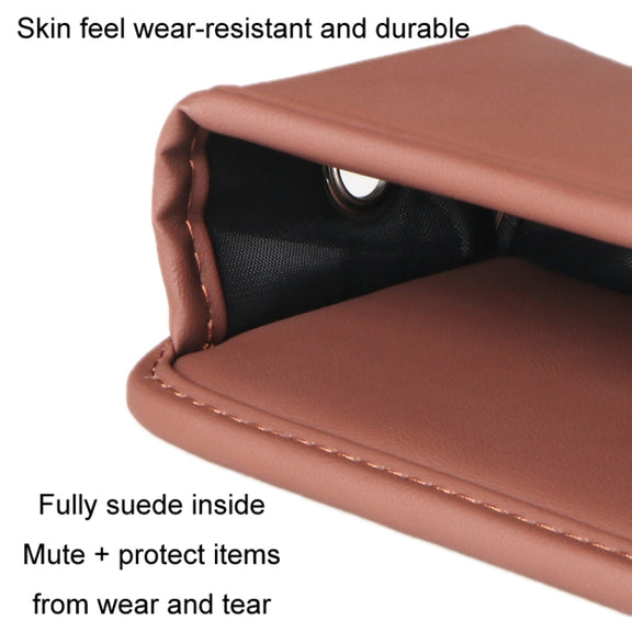 Multifunctional Car Seat Crevice Storage Box, Pattern: No Logo(Mocha brown)