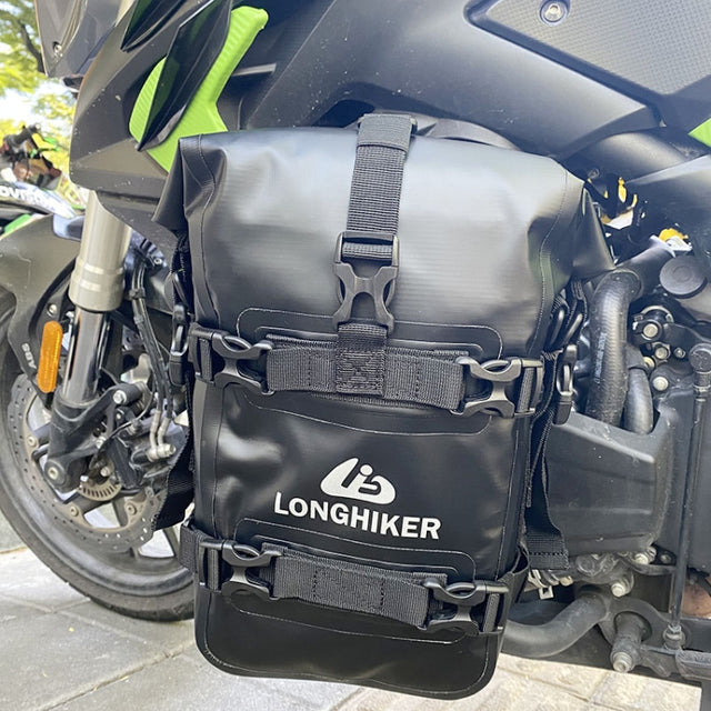 LONGHIKER Motorcycle Quick Release Water-resistant Bumper Side Bag(Black)