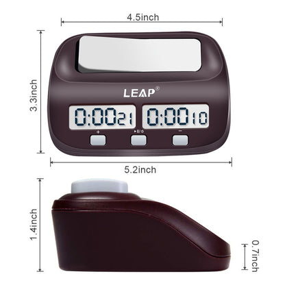 LEAP PQ9907S Chess Clock International Chess Go Clock(Wine Red) - Alarm Clocks by LEAP | Online Shopping South Africa | PMC Jewellery | Buy Now Pay Later Mobicred