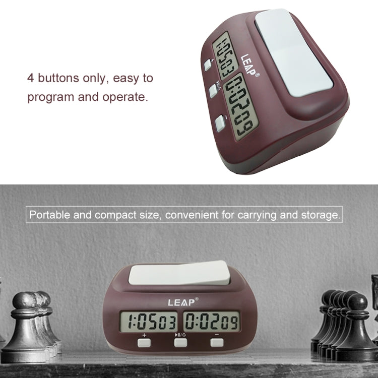 LEAP PQ9907S Chess Clock International Chess Go Clock(Wine Red) - Alarm Clocks by LEAP | Online Shopping South Africa | PMC Jewellery | Buy Now Pay Later Mobicred
