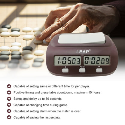LEAP PQ9907S Chess Clock International Chess Go Clock(Wine Red) - Alarm Clocks by LEAP | Online Shopping South Africa | PMC Jewellery | Buy Now Pay Later Mobicred