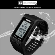 SKMEI 1362 Sports Electronic Watch Fashion Water-resistant Countdown Children LED Watch(Black)