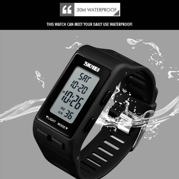 SKMEI 1362 Sports Electronic Watch Fashion Water-resistant Countdown Children LED Watch(Black)