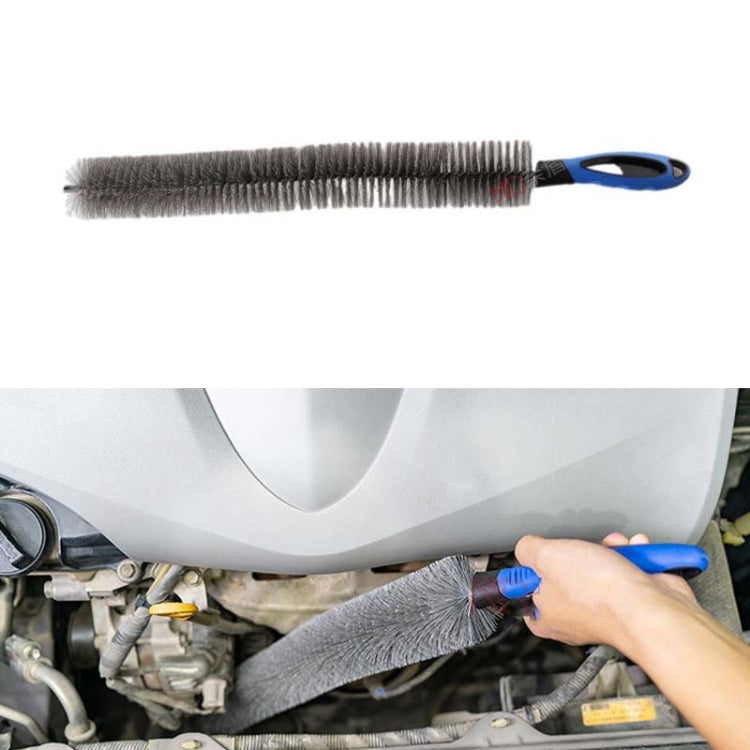 W-102 Car Steel Ring Hub Brush Long Handle Without Hair Hair Curved Cleaning Brush(Blue) - Car washing supplies by PMC TechLife | Online Shopping South Africa | PMC TechLife | Buy Now Pay Later Mobicred