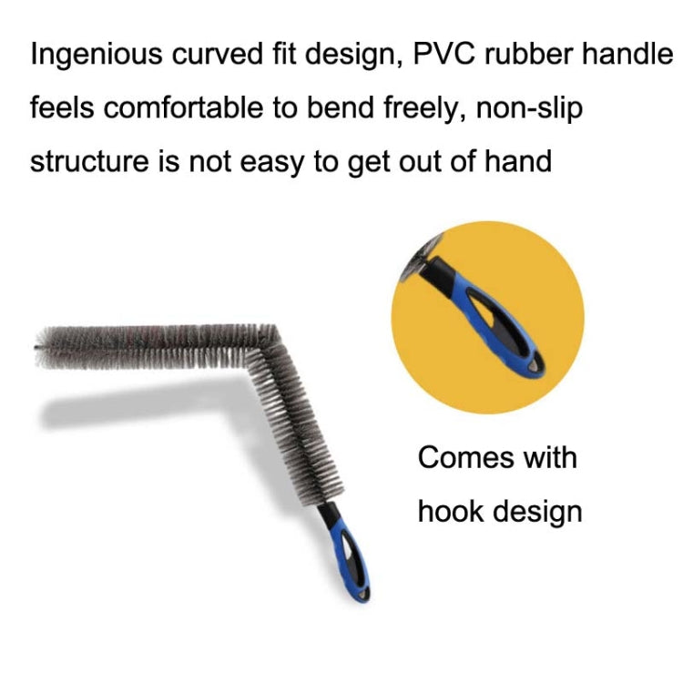 W-102 Car Steel Ring Hub Brush Long Handle Without Hair Hair Curved Cleaning Brush(Blue) - Car washing supplies by PMC TechLife | Online Shopping South Africa | PMC TechLife | Buy Now Pay Later Mobicred