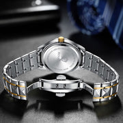 BINBOND B5552 Luminous Multifunctional Business Calendar Quartz Watch(Inter-gold-White)