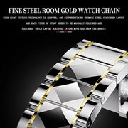 BINBOND B5552 Luminous Multifunctional Business Calendar Quartz Watch(Female-Inter-gold-White)