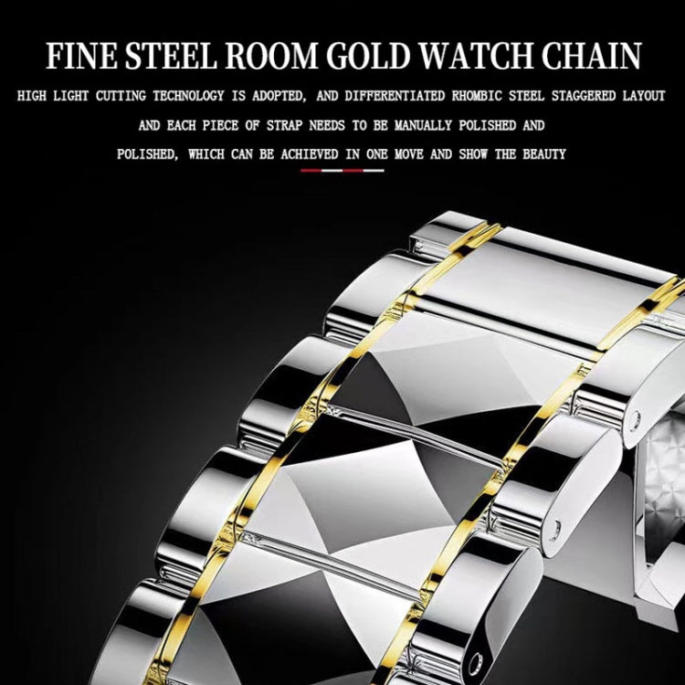 BINBOND B5552 Luminous Multifunctional Business Calendar Quartz Watch(Female-Inter-gold-White)