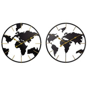 0818 3D Stereo World Map Art Wall Decoration Clock Round Wall Clock(Style 1)