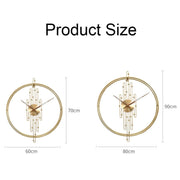 YX0801 Simple Art Living Room Background Wall Decoration Clock Mute Wall Clock, Color: 60cm Black