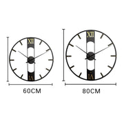 YX8836 Home Decor Wall Clock Wrought Iron Rivet Scale Silent Clock, Size: 60cm