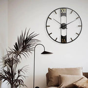 YX8836 Home Decor Wall Clock Wrought Iron Rivet Scale Silent Clock, Size: 80cm
