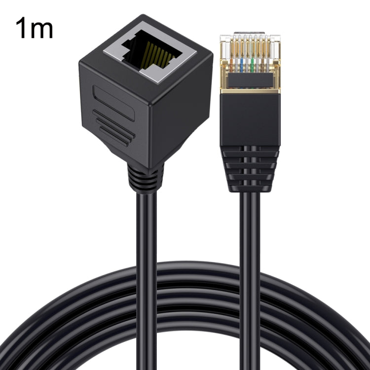 Straight Head 1m Cat 8 10G Transmission RJ45 Male To Female Computer Network Cable Extension Cable(Black) - Lan Cable and Tools by PMC TechLife | Online Shopping South Africa | PMC TechLife