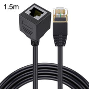Straight Head 1.5m Cat 8 10G Transmission RJ45 Male To Female Computer Network Cable Extension Cable(Black)