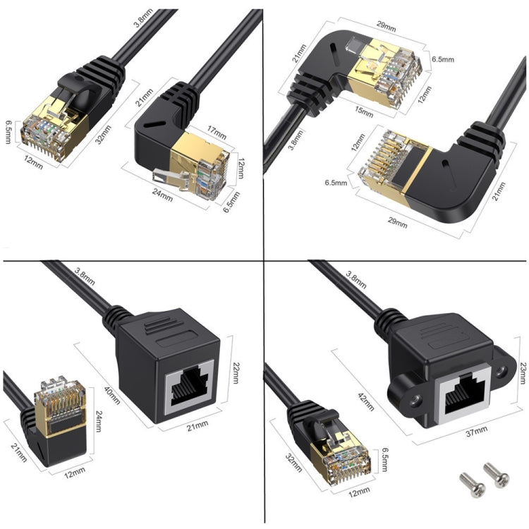 Straight Head 1.5m Cat 8 10G Transmission RJ45 Male To Female Computer Network Cable Extension Cable(Black)