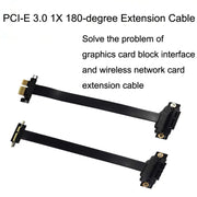PCI-E 3.0 1X 180-degree Graphics Card Wireless Network Card Adapter Block Extension Cable, Length: 30cm
