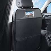 Car Seat Back Children Anti-kick Pad Back Rear Anti-dirty Universal Leather Protection Pad Storage Bag All Inclusive Version (Black)
