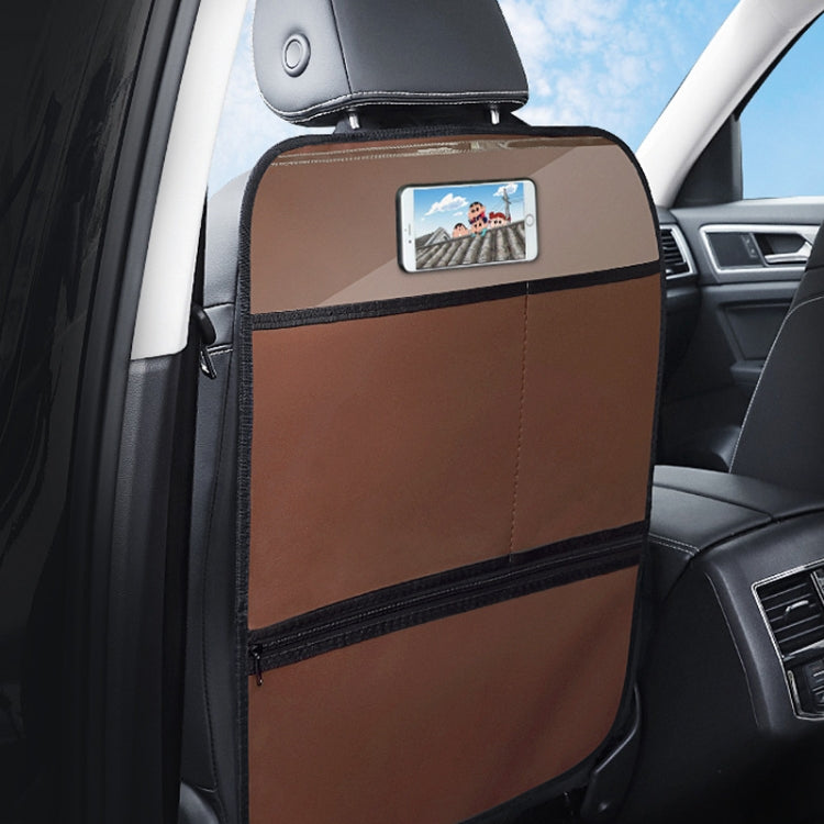 Car Seat Back Children Anti-kick Pad Back Rear Anti-dirty Universal Leather Protection Pad Storage Bag All Inclusive Version (Brown) - Seat Accessories by PMC TechLife | Online Shopping South Africa | PMC TechLife | Buy Now Pay Later Mobicred