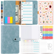 H666 A6 Loose-leaf Binder Cash Budget Handbook Vintage PU Leather Notebook with Window(Retro Green)
