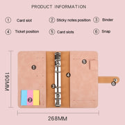 H666 A6 Loose-leaf Binder Cash Budget Handbook Vintage PU Leather Notebook with Window(Taro Purple)