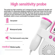 B3 Home Doppler Ultrasound Handheld Fetal Heart Pregnant Women Fetal Heart Monitor (Pink)