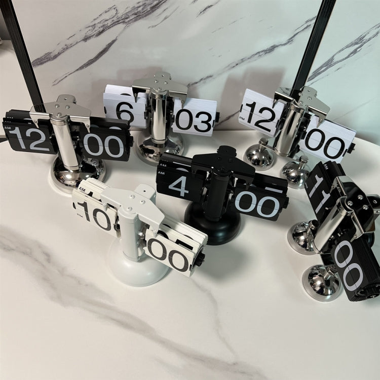 HY-F001 Auto-turning Balance-shaped Clock Home Decorative Flop Clock, Spec: Single (White) - free shipping - PMc TechLife - Order now!