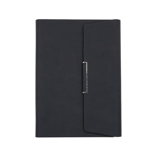 6 Hole Three Fold Loose-leaf Case A5 Business Notebook Office Stationery Notepad(Black)