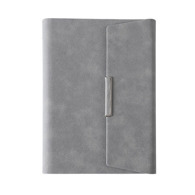 6 Hole Three Fold Loose-leaf Case A5 Business Notebook Office Stationery Notepad(Grey)