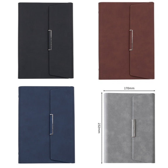 6 Hole Three Fold Loose-leaf Case A5 Business Notebook Office Stationery Notepad(Grey)