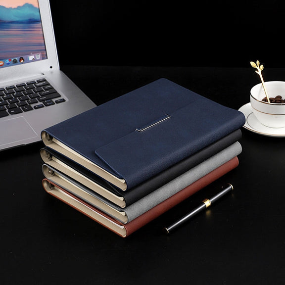 6 Hole Three Fold Loose-leaf Case A5 Business Notebook Office Stationery Notepad(Brown)